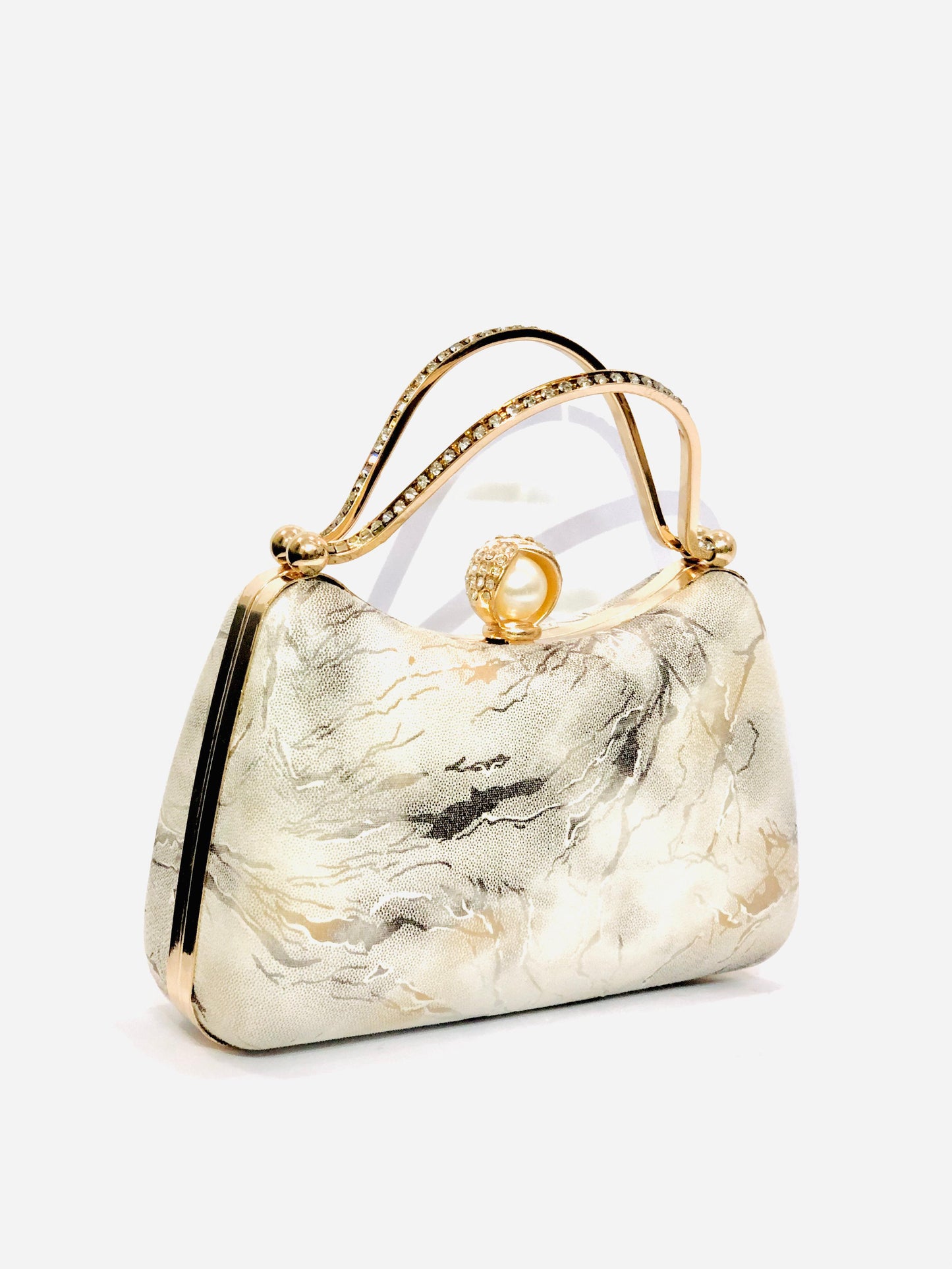 White Marble Clutch - Veloura