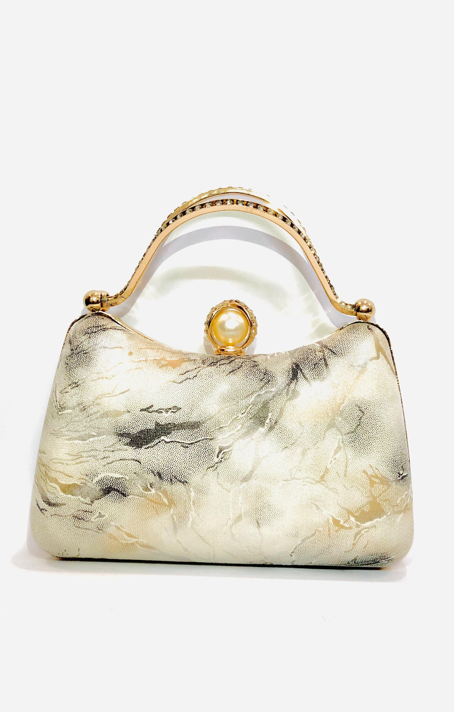 White Marble Clutch - Veloura