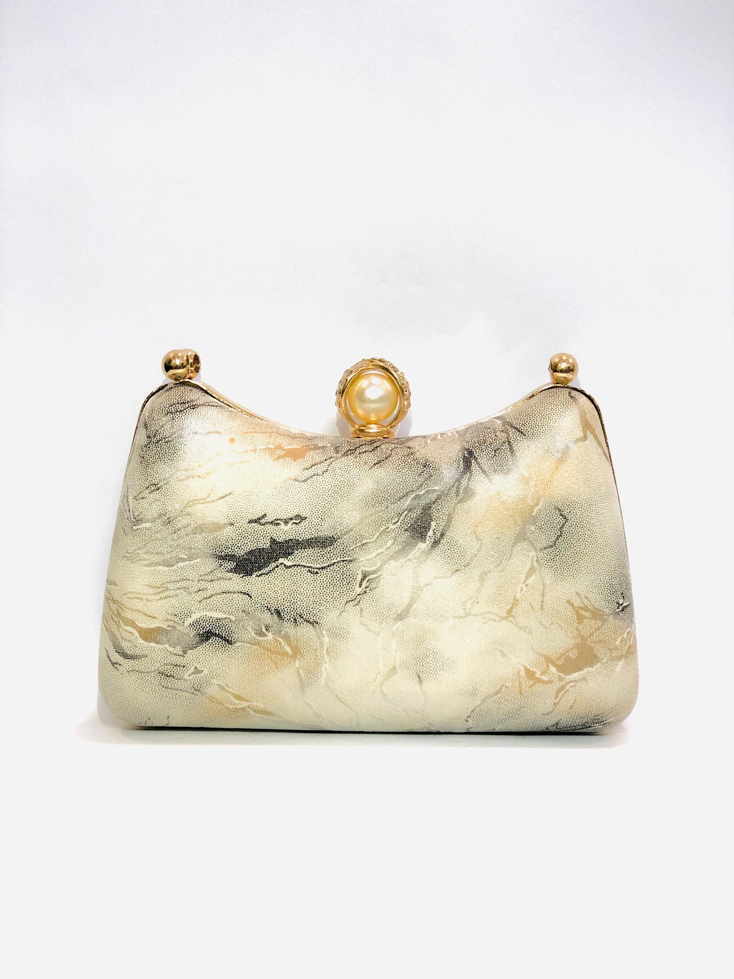 White Marble Clutch - Veloura