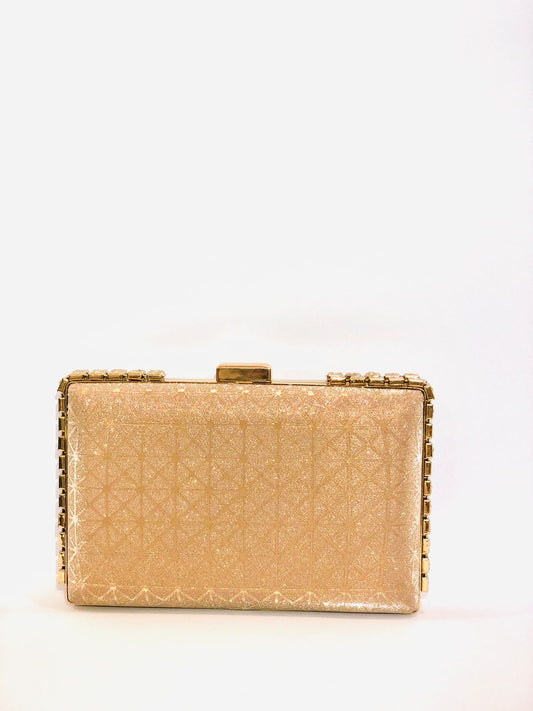 Golden Gleam Hard Case Clutch