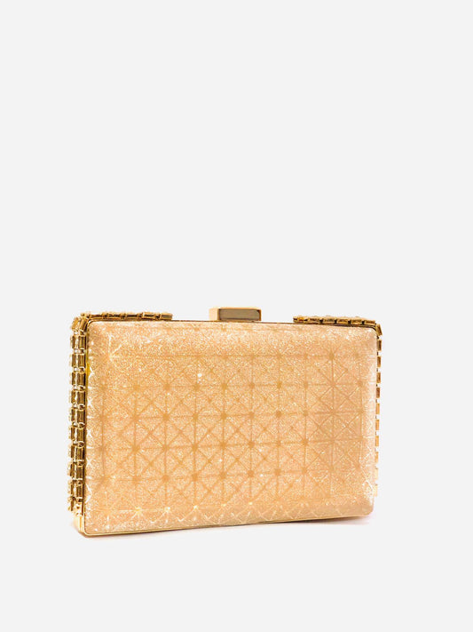 Golden Gleam Hard Case Clutch